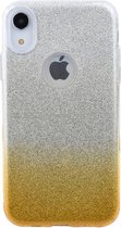 Ntech Apple iPhone Xr - Glamour Glitter Dual Layer Back Cover TPU Hoesje - Zilver & Goud