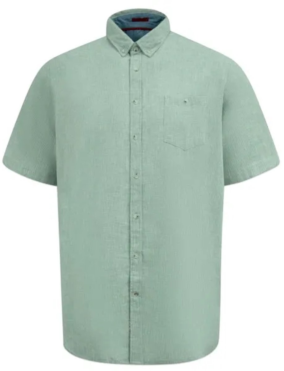 D555 Falmouth-2 Overhemd Mint Linnen-Mix Big Men Size 6XL