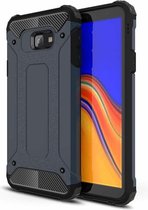 Ntech Samsung Galaxy J4+ Hybrid Armor Hoesje - Blauw