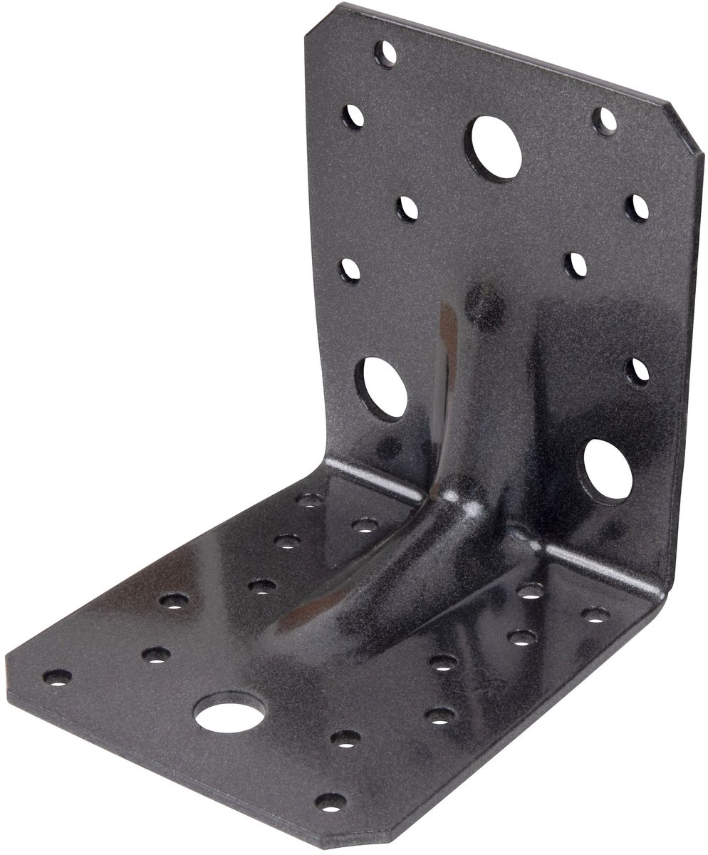 Alberts 823092 DURAVIS® zware hoekverbinder met rib, zwartdiamant duplex gecoat, afmetingen 105 x 105 x 90 mm, 20er Set