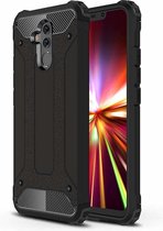 Ntech Hoesje Geschikt voor Huawei Mate 20 Lite Dual layer Armor Hoesje - Zwart
