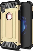 Ntech iPhone Xr Dual layer Rugged Armor hoesje - Goud