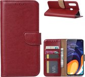 Ntech Samsung Galaxy A60 Portemonnee Hoesje / Book Case - Bordeaux Rood