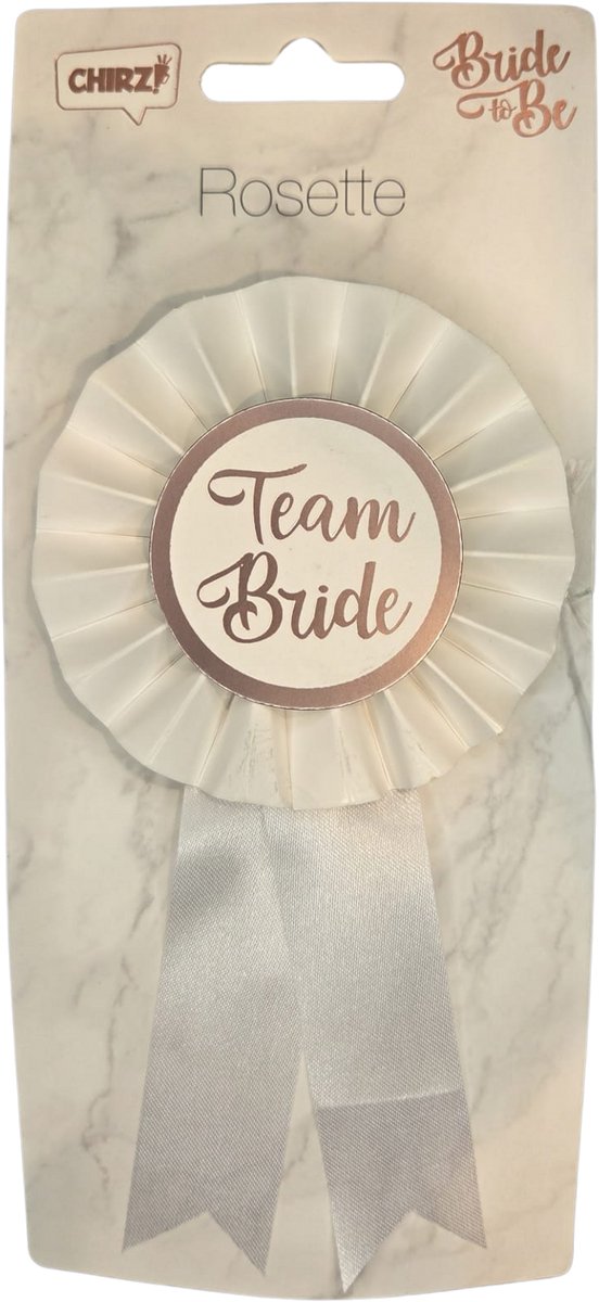 Rozet Vrijgezellenfeest - Team Bride - Wit-Goud