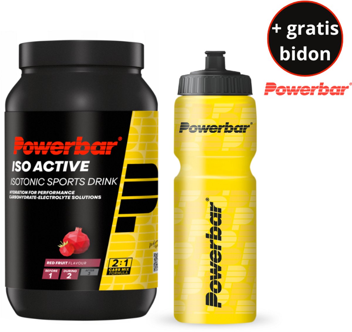 Goedkoopste Powerbar sportdrank | Iso Active | GRATIS Powerbar bidon | Red Fruit | 1320 gram - 20 liter