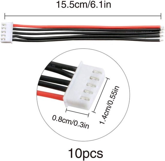 GH1.25 Connectors and Pre-Shrunk Silicone Cables Kit for Pixhawk 4 Pixhawk 6C 15cm Wire