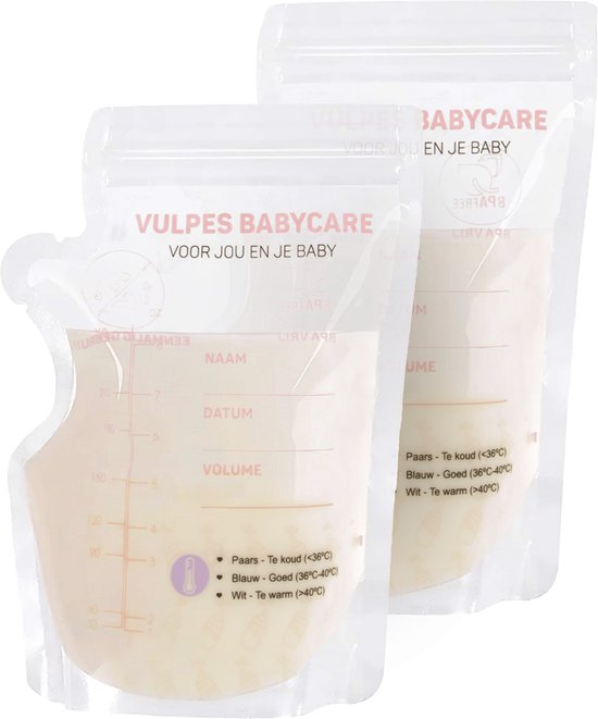 Vulpes Goods® BabyCare Moedermelk Bewaarzakjes met Schenktuit