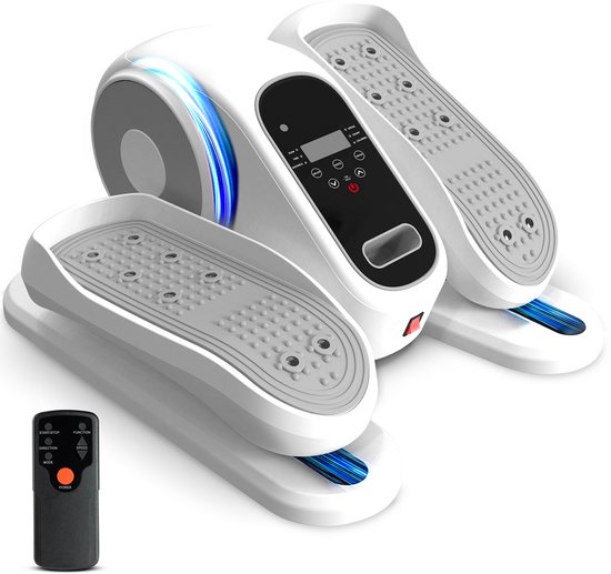 Stoelfiets Fluisterstil (15 dB) Met LCD Scherm - Afstandsbediening & Massage - Inkl. Antislip Mat en Schoenbanden - 12 Snelheden - Voor Senioren & Revalidatie