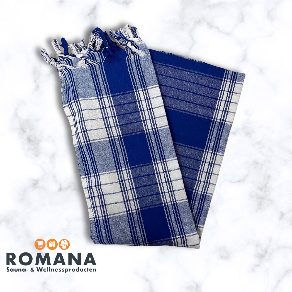Romana Products - Hamamdoek - Classic deluxe - 95x180cm - Blauw