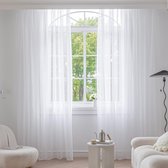Bol.com Sivio - 4 Stuks Vitrages - Vitrages Kant en Klaar Met Stokzak - Geschikt voor gordijnroede - 132 x 240cm - Half Verduist... aanbieding