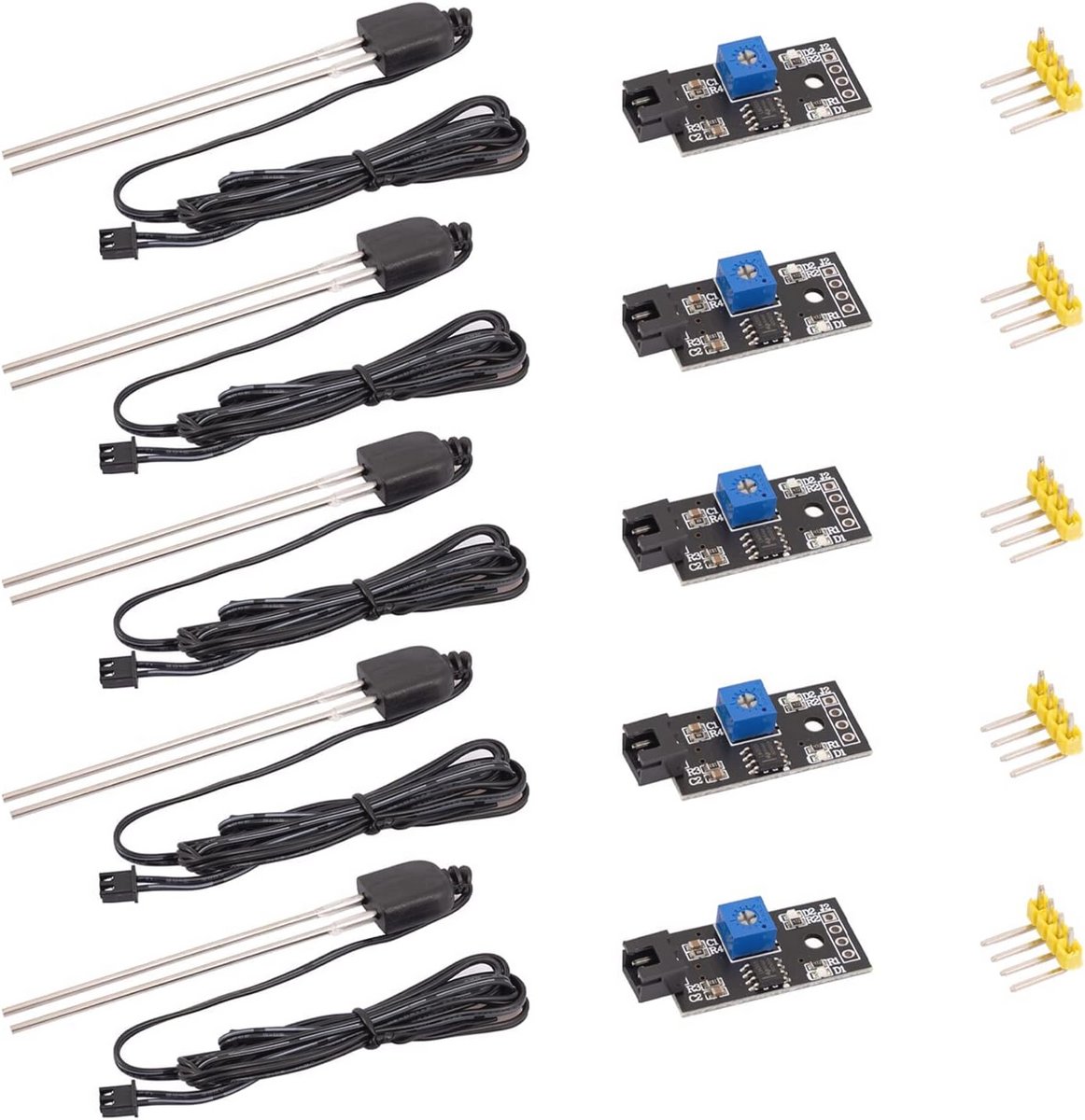 Bodemvochtsensor - Vochtigheidsmeter Plant - Automatische Irrigatie - Corrosiebestendige Sonde - 5 stuks - Groen
