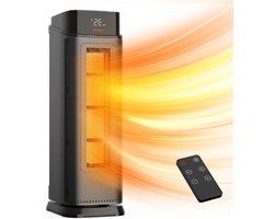 Elektrische Kachel - Ventilatorkachel – Heaters Elektrisch Voor Binnen - Keramische Kachel - Heater - 4 Standen – 2000W – Tot 70 Graden - Voor Kantoor Op Bureau – Met Timer - Wit
