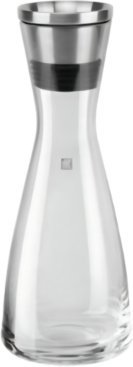 Karaf/schenkkan - Set van 2x stuks - 1 liter - glas - RVS filter - Sapkannen/waterkannen/schenkkannen - Waterkaraf
