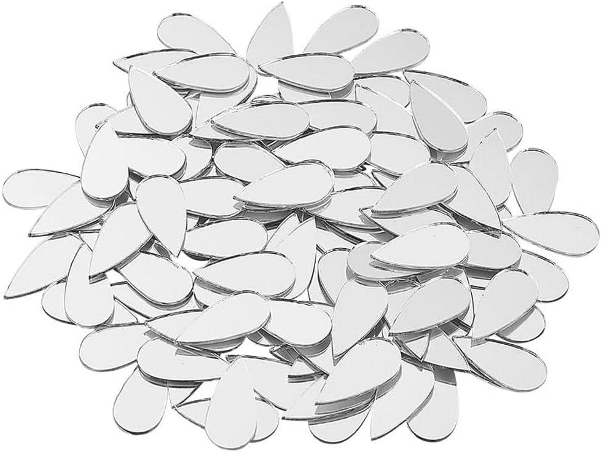 Vierkante Spiegel Tegels 2,5x1,2cm - 200 Stuks Glazen Tegels voor DIY en Decoratie