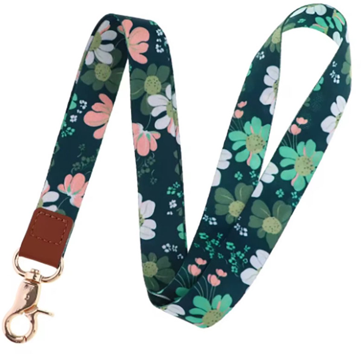 Actie4you® - Keycord - Stevige keycord – Bloemen - Lanyard - Sleutelhanger - Sleutelkoord – bloem Groen