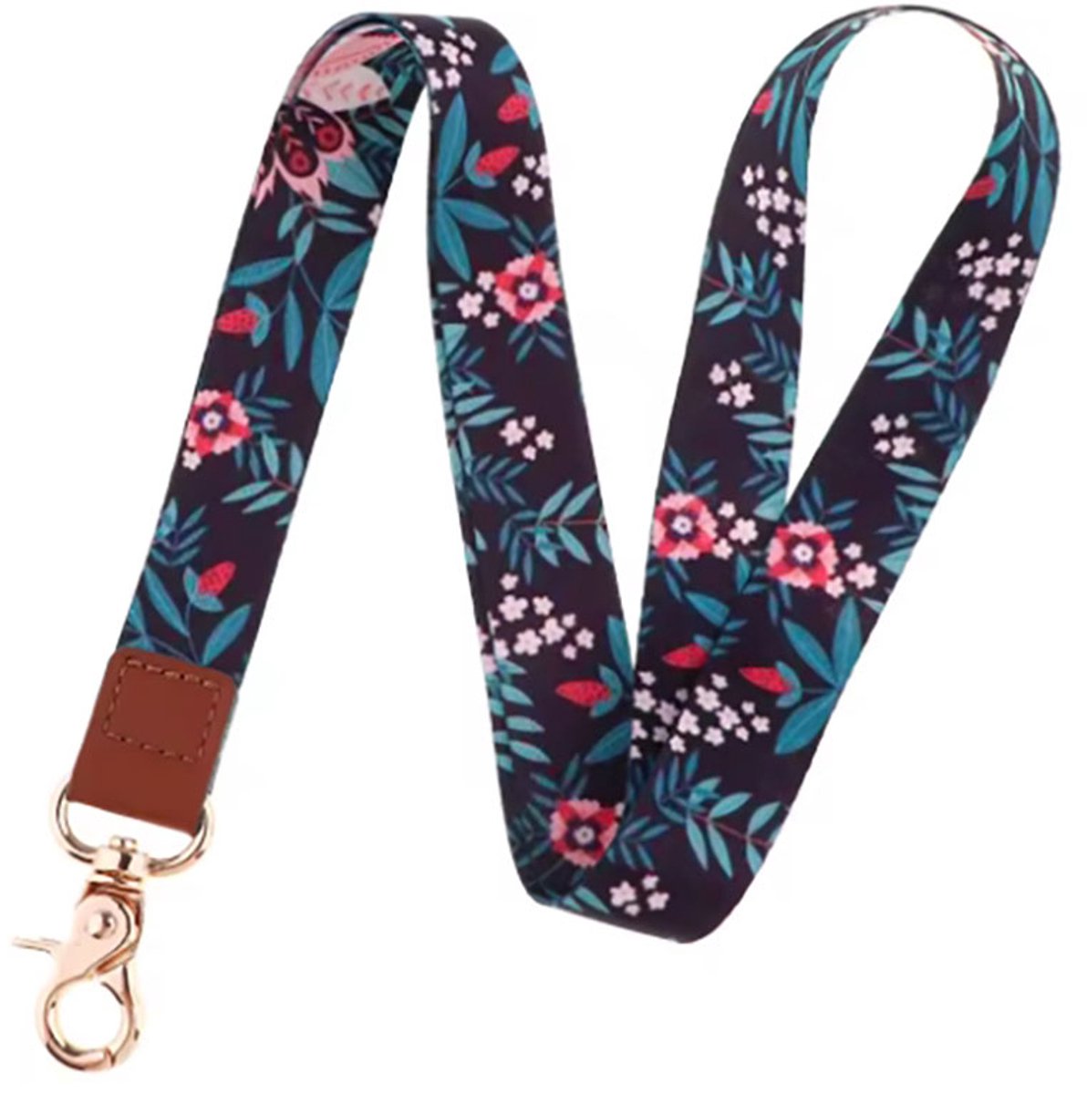 Actie4you® - Keycord - Stevige keycord – Bloemen - Lanyard - Sleutelhanger - Sleutelkoord – bloem motief