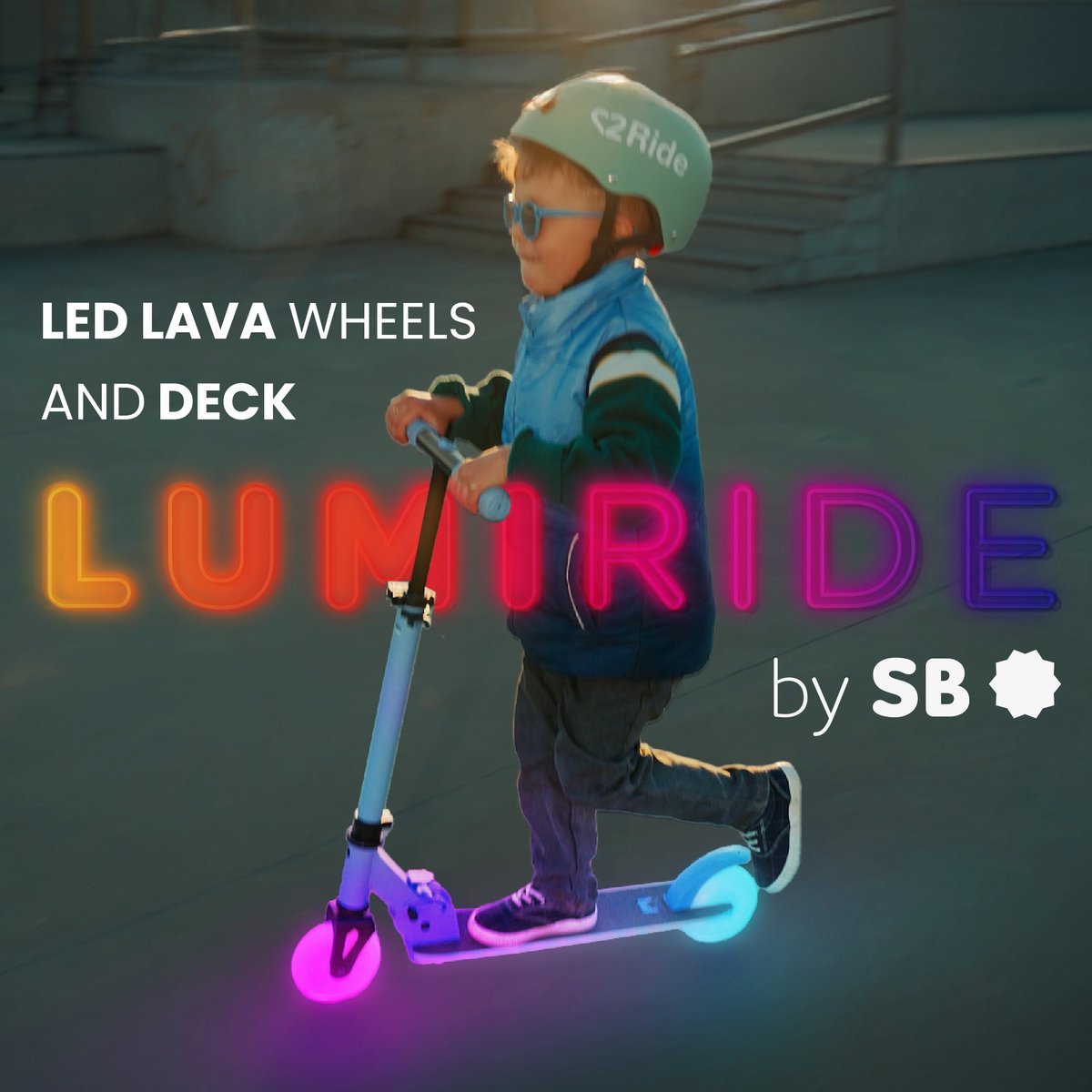 LUMI LUMI RIDE Kinderstep 2 wielen - LED verlichting & verstelbare stuur thumbnail 4