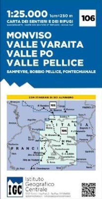 IGC Wandelkaart Italiaanse Alpen Blad 106 - Monviso 1:25.000 - cover