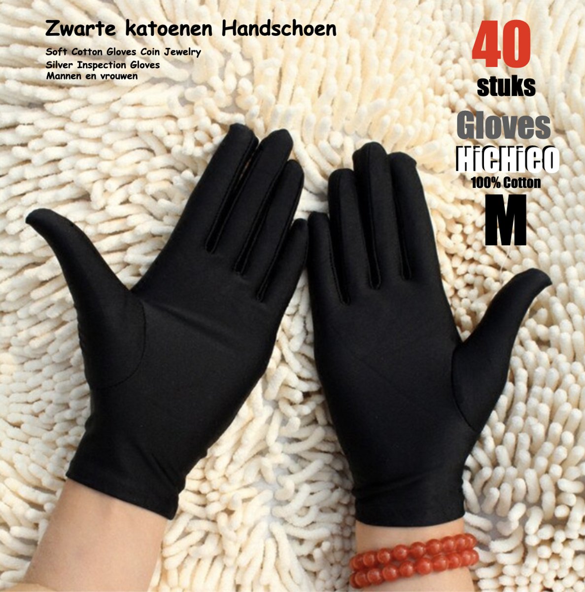 Dames handschoenen Zwart 40stuks – 20 paar vrouwelijke Handschoenen maat One size fit voor vrouwen - Gezondheidszorg – Jewelry - eczeem / allergie / handcreme - juweliers / munt handschoen - hoge kwaliteit