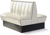 Bel Air Dinerbank Double Booth HW-120DB Off White and Black