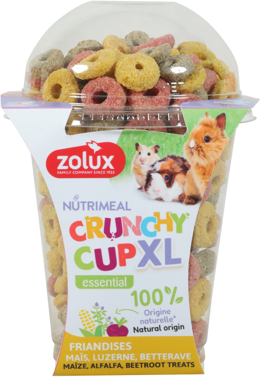 Knaagdierensnack ZOLUX - Crunchy Cup XL Ring - Natuurlijke ingrediënten, 170 gr