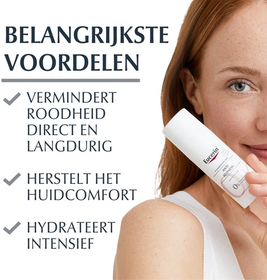 Eucerin AntiREDNESS Kalmerende Dagcreme voor Vrouwen - Corrigerende Crème - Rosacea Crème - Roodheid Gezichtscreme - 50 ml