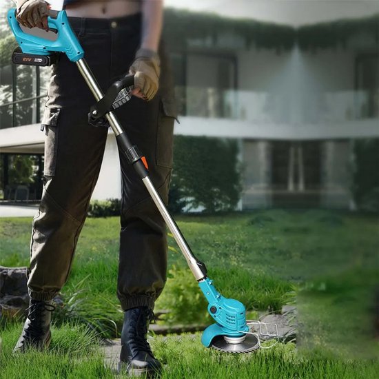 Bovista Kantenmaaier Electrisch - Met Accu - Draadloos - Voegenborstel - Grastrimmer - Kantensnijder - Onkruidborstel - Bosmaaier - Elektrische - Set C - 2 Accu's van Bovista — afbeelding 3