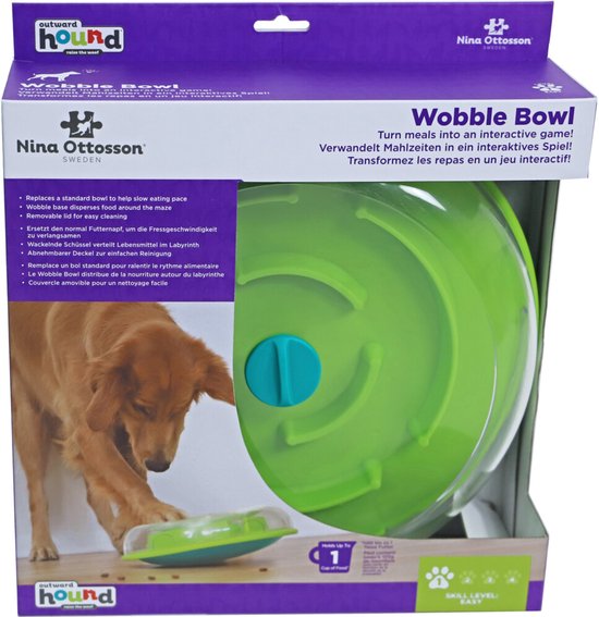 Nina ottosson wobble bowl groen 30x30x9 cm