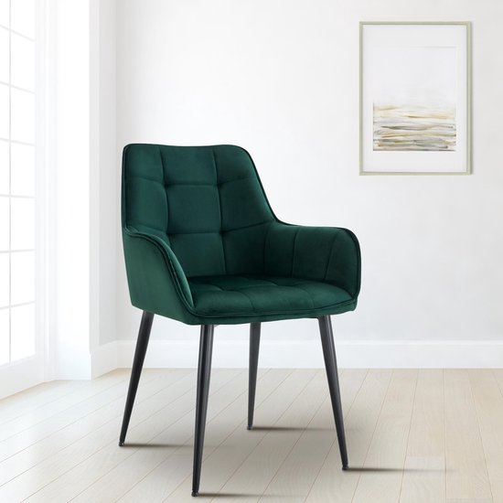 Ribstof eetkamerstoelen met armleuning en draaibaar