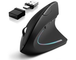 Souris sans fil Gadgetplace Pro pour ordinateur portable et de Ordinateur - Droitier - Ergonomique - Clic silencieux - Adaptateur USB C - Zwart