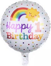 Regenboog-Eerste-Verjaardag-Ballon-18-Inch-Rond