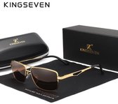 KingSeven Brownstar - Pilotenbril met UV400 en polarisatie filter - Z199