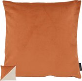 Velvet 2 Tone - Rust / Cream Kussenhoes | Velours / Fluweel - Polyester | 45 x 45 cm