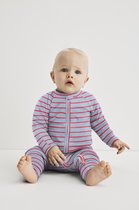 DIM BABY pyjama met rits- Blauw en fushia strepen- maat 76 cm
