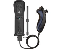Thredo Remote Controller + Nunchuk voor Nintendo Wii / Wii U (Motion Plus) - Zwart