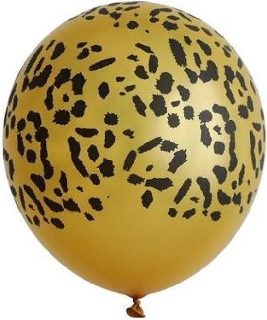Gouden ballonnen met panter/luipaard/dieren print (10X)
