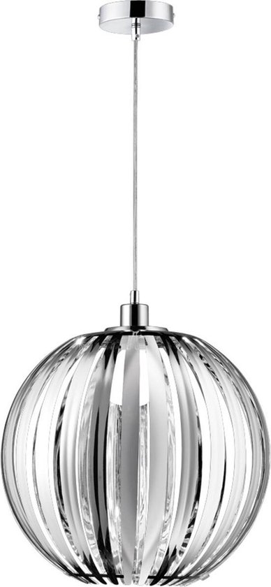 LED Hanglamp - Hangverlichting - Trion Zuka - E27 Fitting - Rond - Glans Chroom - Acryl