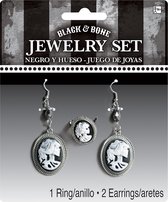 Amscan Juwelen Black & Bone Dames Grijs/zwart 3-delig