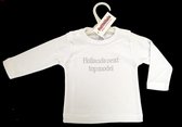 Petit Villain shirt - Lange mouw - ‘Hollands next topmodel’  - wit - maat 62/68 (6 m)