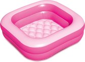 Roze opblaasbaar zwembad babybadje 86 x 86 x 25 cm speelgoed - Douchecabine badje - Buitenspeelgoed voor kinderen
