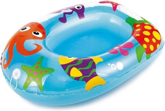 Opblaasbootje zeedieren/oceaan print blauw 91 cm speelgoed -  Waterspeelgoed... | bol.com