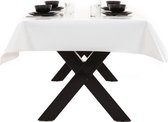 Buiten tafelkleed/tafelzeil wit 140 x 180 cm rechthoekig - Tuintafelkleed tafeldecoratie wit - Unikleur tafelkleden/tafelzeilen wit