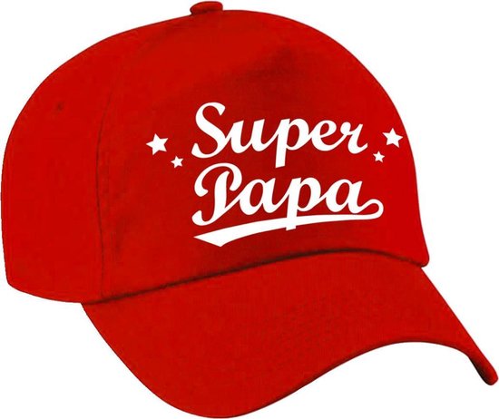 Super papa cadeau de fête des pères casquette / casquette de baseball rouge  pour homme... | bol.com