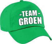 Team groen pet voor volwassenen voor bedrijfsuitje / sportdag / training