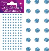 Oaktree - Stickers Glitter Diamantjes Licht Blauw (per vel) 4mm