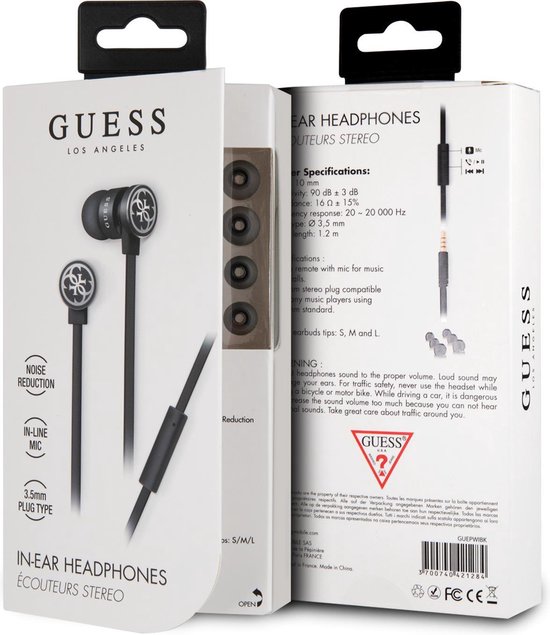 Bouchon d'oreille intra-auriculaire noir Guess - réduction du bruit