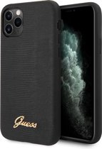 Guess iPhone 11 Pro Max zwart Backcover hoesje - Metal Logo