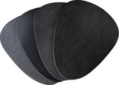 Placemats 'grey' | luxe full grain leather 2 stuks