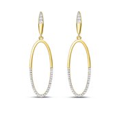 Silver Rose -EA2145G- Oorbellen -925 Zilver 14 karat verguld -Cubic Zirkonia