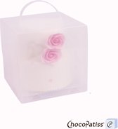 ChocoPatiss®  Herbruikbare, Kunststof Cake Box 24x24x24 cm met dubbele bodem. Taartdoos Gloss